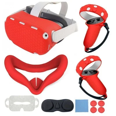 Gamax Oculus Quest 2 Silicone Protective Case Set - Red